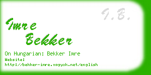 imre bekker business card